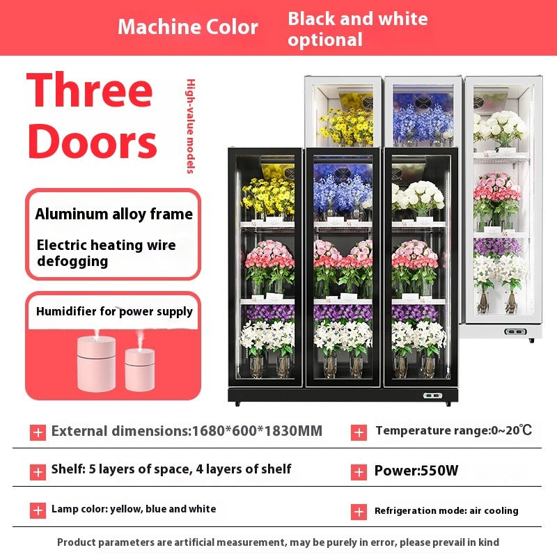 Commercial Flower Display Refrigerator - Frost-Free Cooling, High Clarity Glass, Anti-Fog System, Premium Flower Preservation Cabinet for Florists