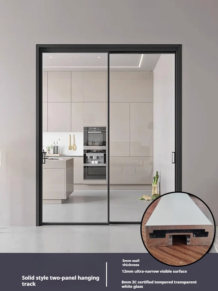 Sliding Glass Door – Triple Hidden Top-Hung Track Partition for Kitchen, Balcony, Living Room & Bathroom