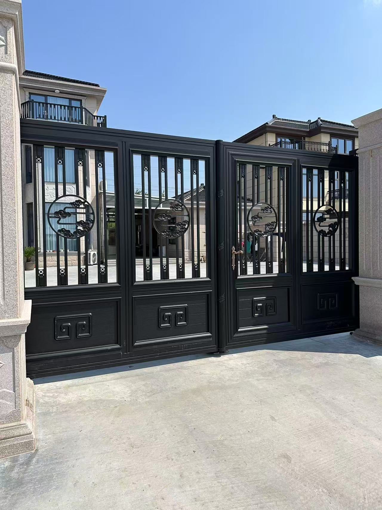 Aluminum Courtyard Gate – Double Swing or Sliding Electric Villa Entrance Gate for Garden & Private Homes