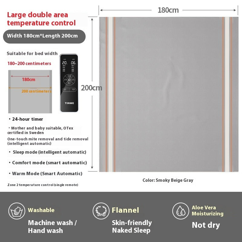 4-Zone Electric Blanket for Single or Double Bed with Adjustable Temperature & Safety Protection