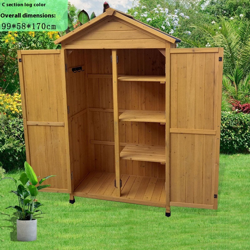 Outdoor Storage Cabinet – Weatherproof Garden Utility Shed for Balcony, Tools & Supplies