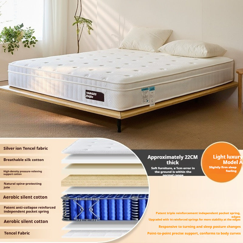 Dual-Firmness Hotel Mattress with Latex & Pocket Springs, Thick and Customizable