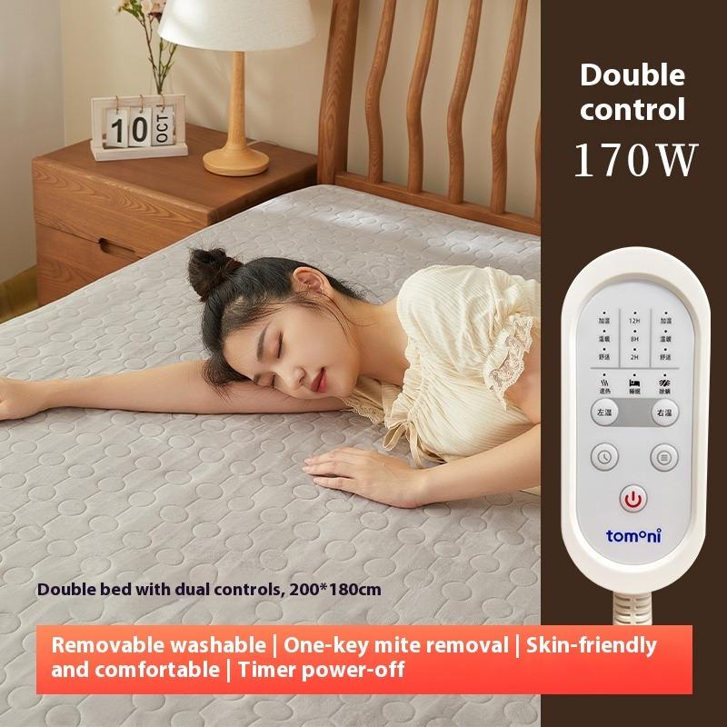 Dual-Control Electric Blanket for Single or Double Bed with Adjustable Temperature & Fast Heating