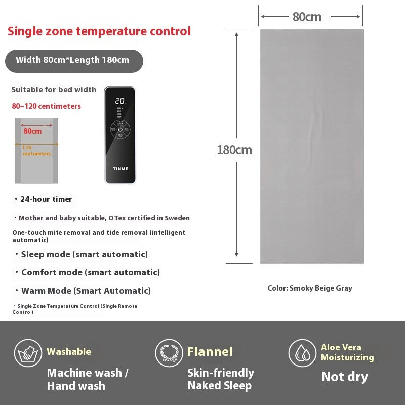 4-Zone Electric Blanket for Single or Double Bed with Adjustable Temperature & Safety Protection