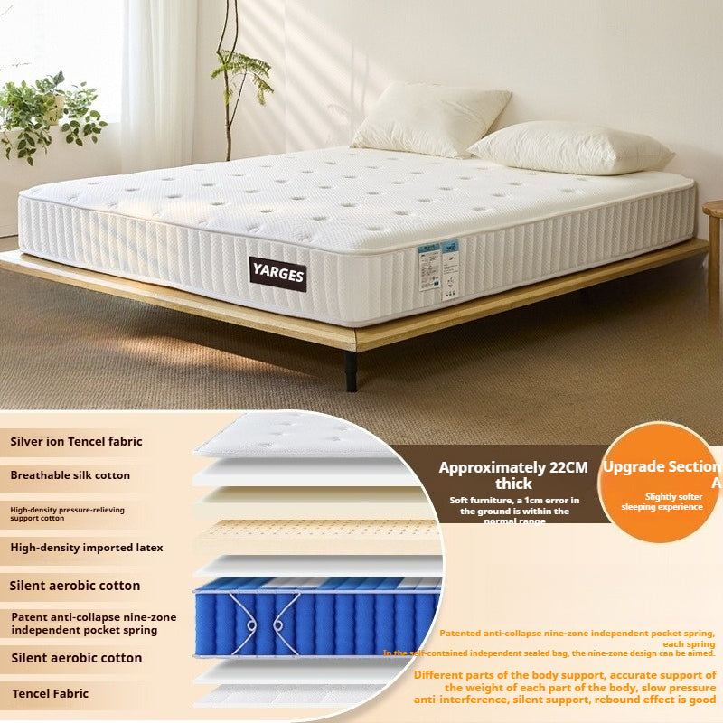 Dual-Firmness Hotel Mattress with Latex & Pocket Springs, Thick and Customizable