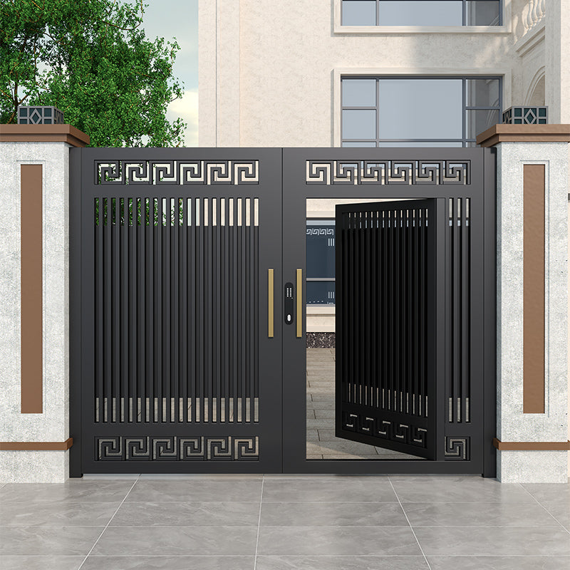Wrought Iron & Aluminum Courtyard Gate – Modern Swing Gate for Villas and Garden Entrances
