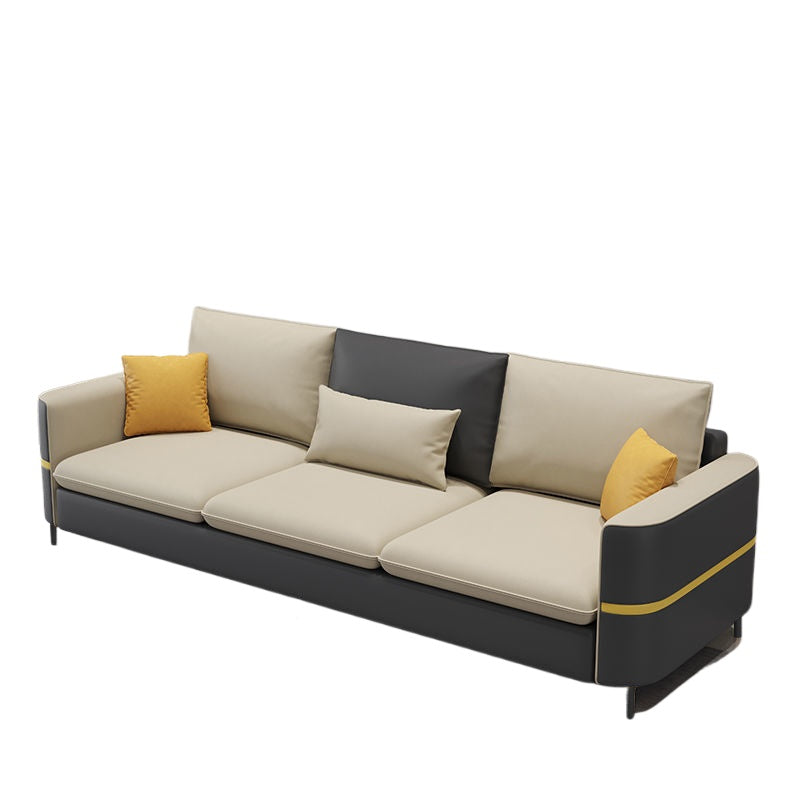 talian Minimalist Tech Fabric Sofa Set with Chaise for Small Modern Living Rooms