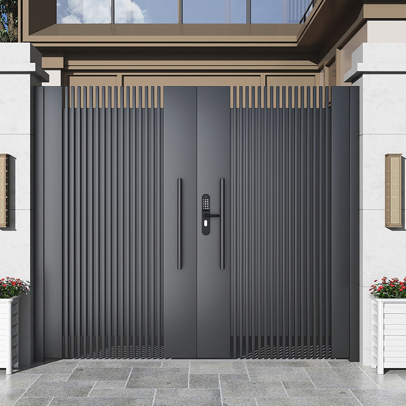 Wrought Iron & Aluminum Courtyard Gate – Modern Swing Gate for Villas and Garden Entrances