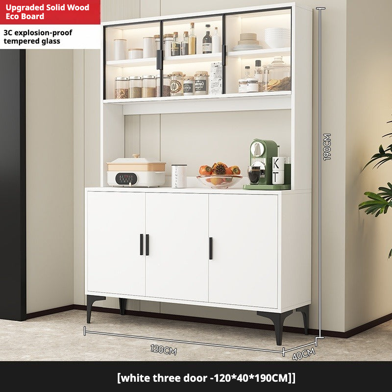Solid Wood Sideboard Cabinet – All-in-One Wall-Mounted Tea & Storage Unit for Living Room or Kitchen