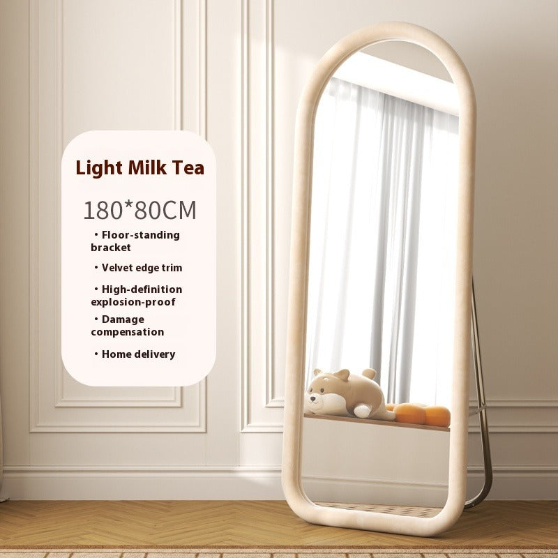 Aesthetic Full-Length Irregular Mirror – Wall-Mounted or Freestanding Dressing Mirror for Girls' Bedroom