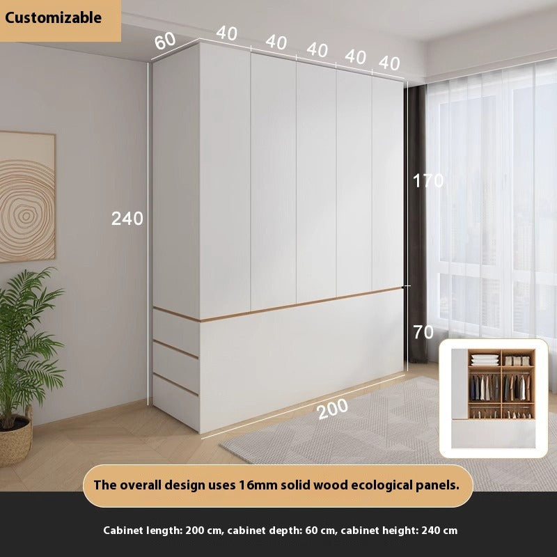 Solid Wood End-of-Bed Cabinet – Narrow Storage Unit with Drawers for Kids & Small Bedrooms