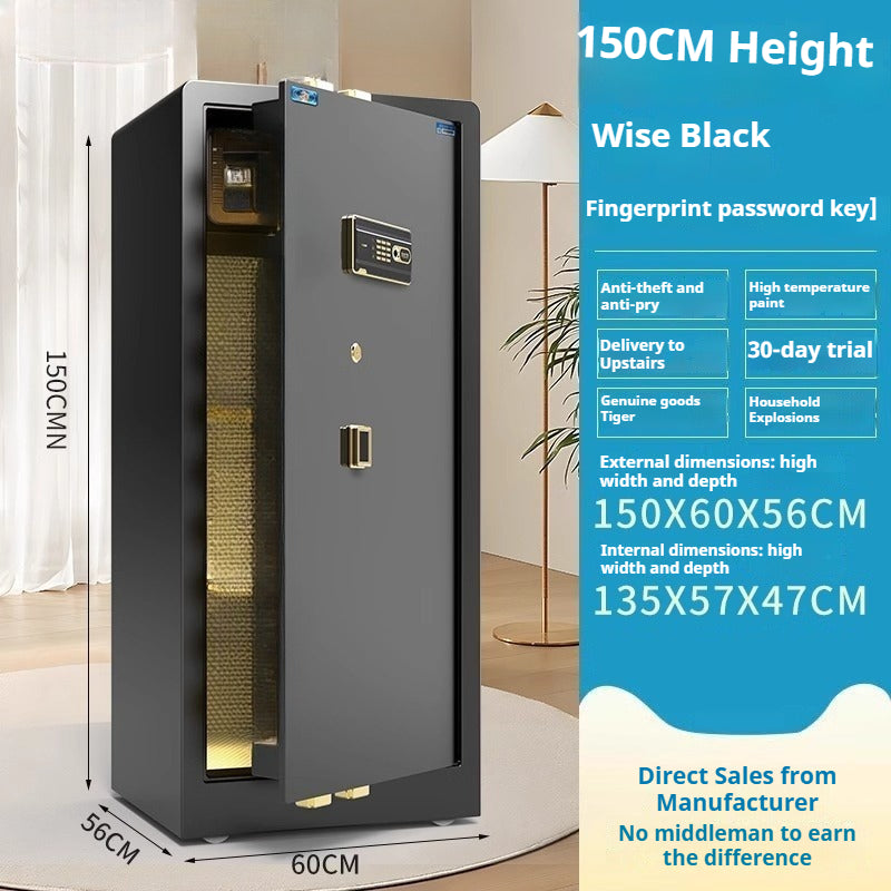Tiger Hidden Wall Safe - Smart Fingerprint & Key Lock, Full Steel Security Box for Bedroom/Office