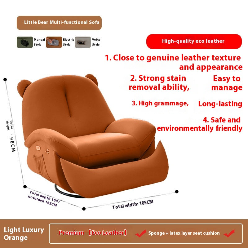 Smart Electric Recliner Chair with Massage, Heating, Rocking, USB & Battery for Small Cream-Style Living Rooms