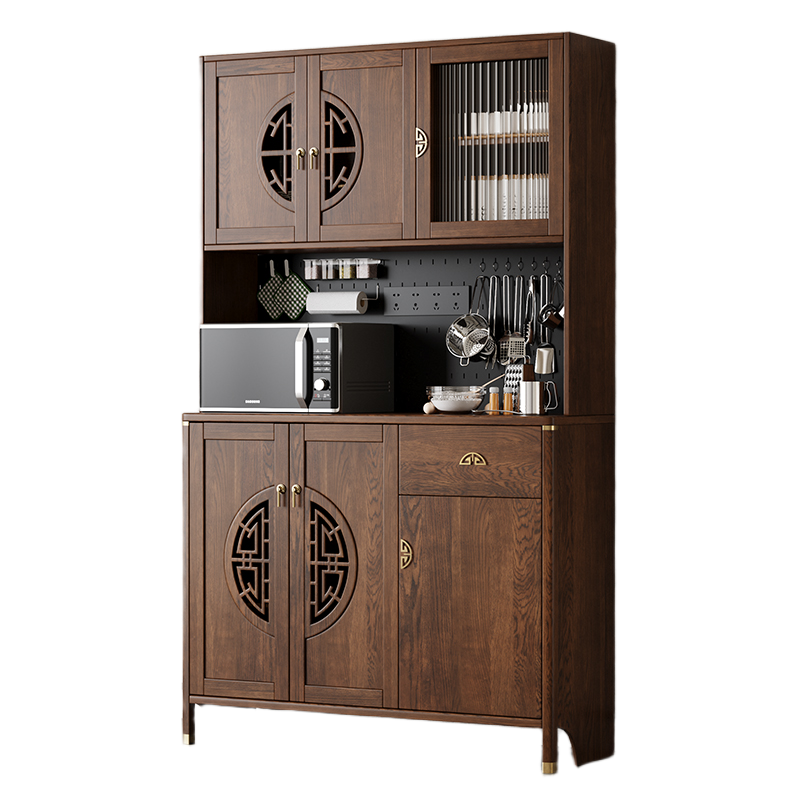 Solid Wood Sideboard – Tall All-in-One Tea & Wine Cabinet for Dining Room or Kitchen