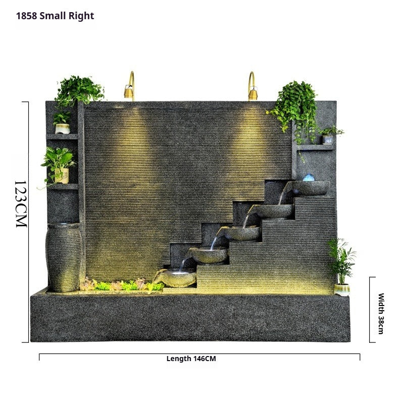 Rockery Waterfall Wall Fountain with Screen Feature for Villa Garden, Courtyard & Office Landscape Decor