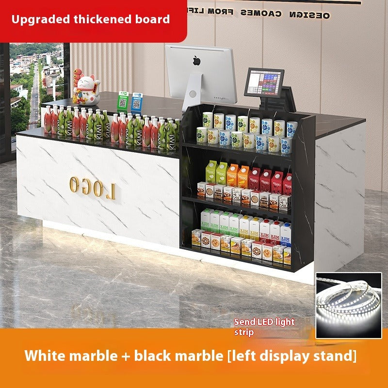 Compact Bar-Style Checkout Counter – LED Front Desk for Shops, Cafés, Convenience Stores & Supermarkets