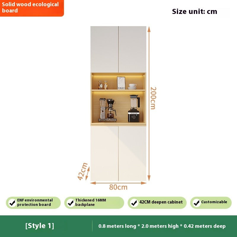 Custom Solid Wood Sideboard – Modern Wall-Mounted Tall Storage Cabinet for Living Room & Home Bar