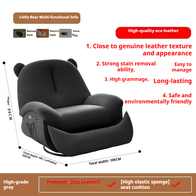 Smart Electric Recliner Chair with Massage, Heating, Rocking, USB & Battery for Small Cream-Style Living Rooms