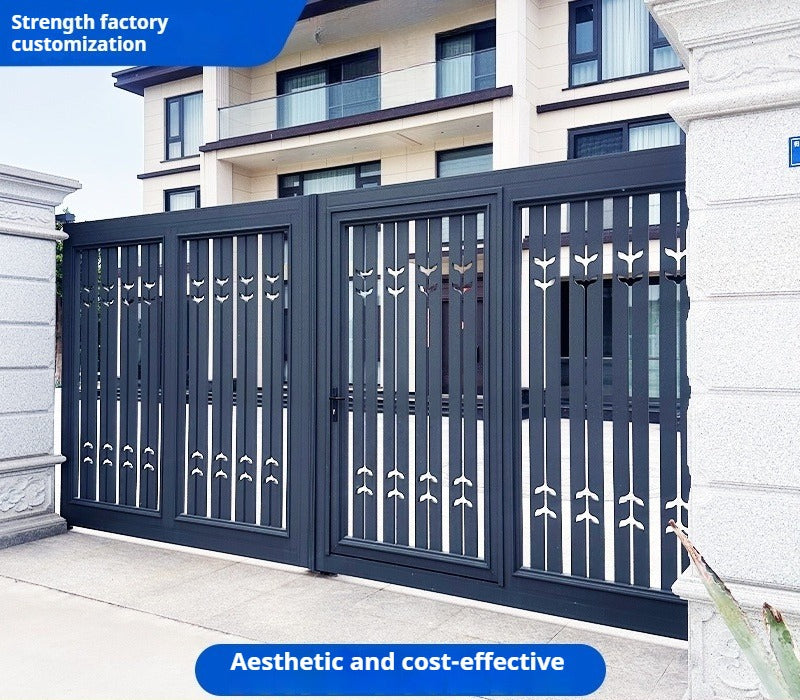 Aluminum Courtyard Gate – Double Swing or Sliding Electric Villa Entrance Gate for Garden & Private Homes