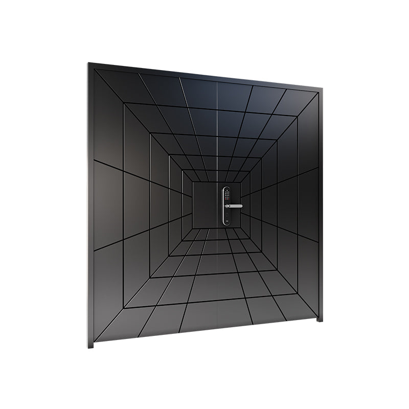 Aluminum Courtyard Gate – Double Swing Villa Entry Door with Wrought Iron Fence for Garden or Rural Homes