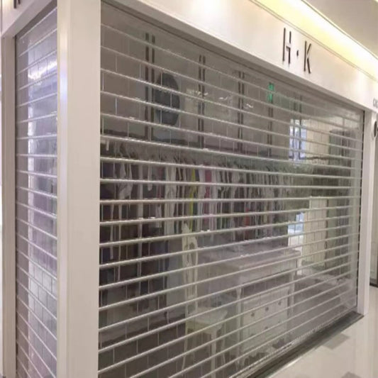 Transparent PVC Electric Roller Shutter – Remote-Controlled Crystal Rolling Door for Car Shops & Malls (Hong Kong Spec)