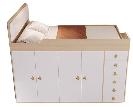 Tatami Kids Half-Height Bed with Wardrobe and Storage - New Elegant Bedroom Furniture
