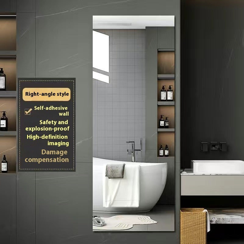 Shatterproof Acrylic Soft Mirror – Self-Adhesive Full-Length Dressing Mirror, No-Drill, Customizable