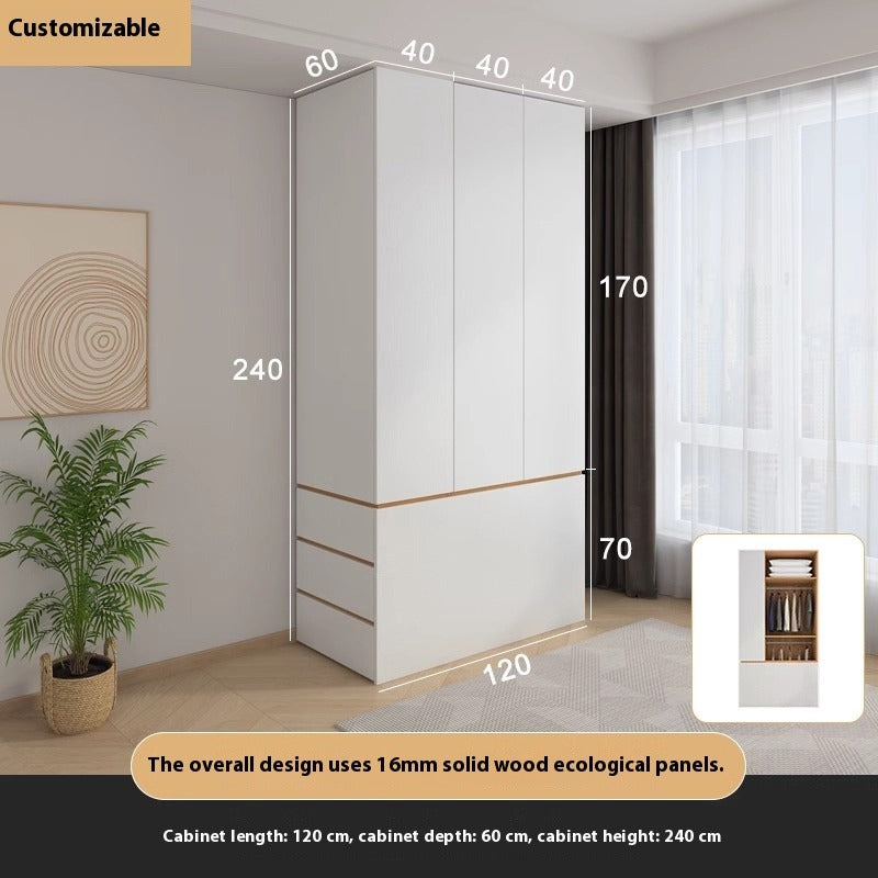 Solid Wood End-of-Bed Cabinet – Narrow Storage Unit with Drawers for Kids & Small Bedrooms
