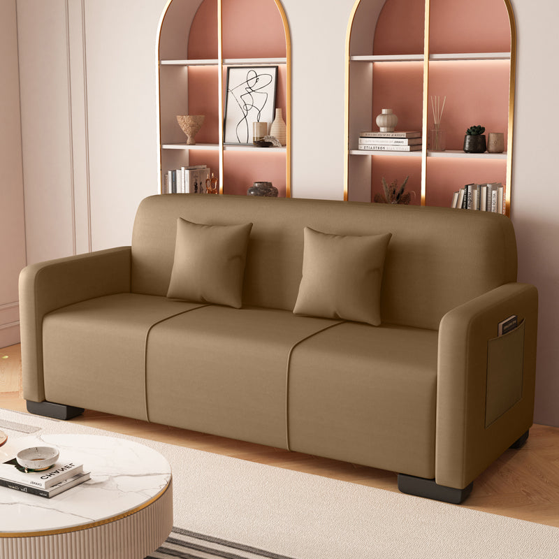 Cream-Style Tech Fabric Storage Sofa Bed with Easy-Clean Cover for Small Spaces