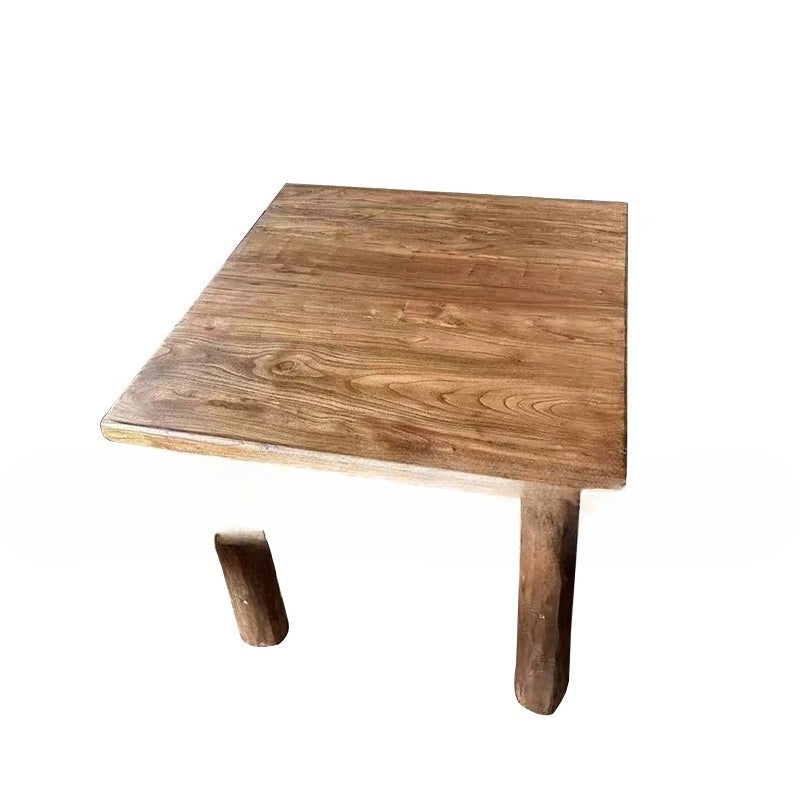 Rustic Elm Wood Dining Table & Booth Seating Set for Folk Bars, BBQ Taverns & Music Cafés