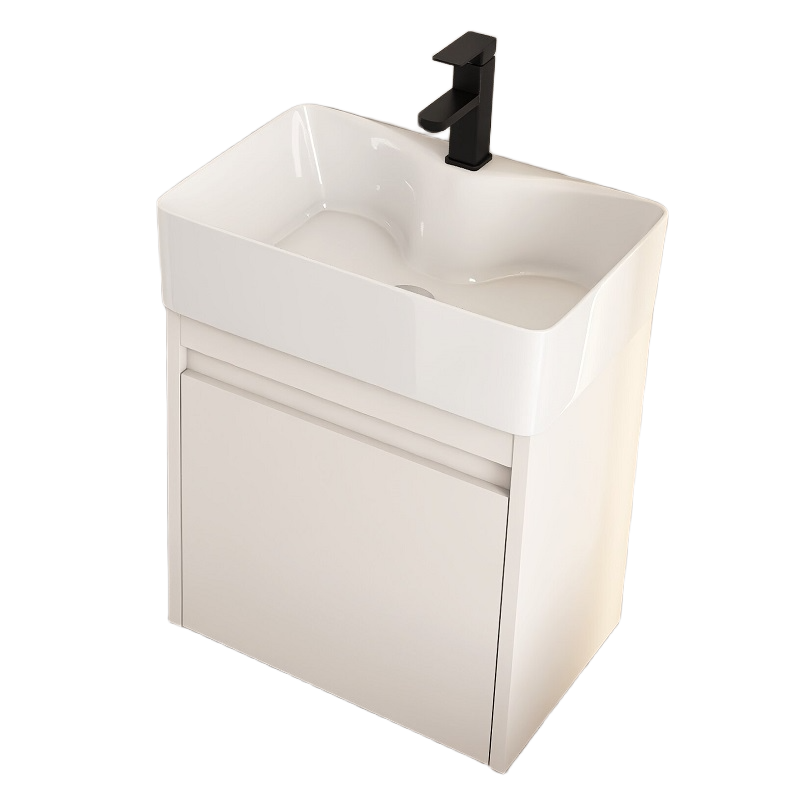 Ultra-Slim Space Aluminum Bathroom Vanity – 24cm Narrow Basin Cabinet Set for Small Bathrooms