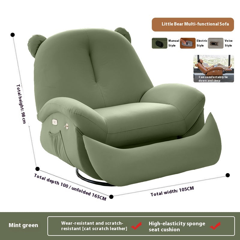 Smart Electric Recliner Chair with Massage, Heating, Rocking, USB & Battery for Small Cream-Style Living Rooms