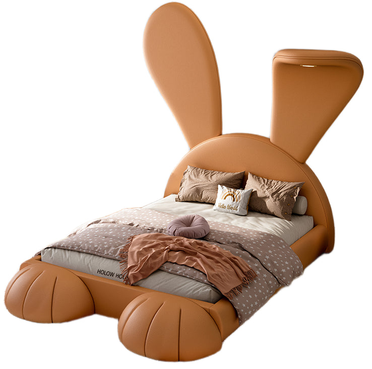 New Elegant Rabbit-Shaped Velvet Bed with Double-Sided Mattress and Headboard