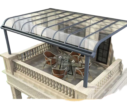 Aluminum Outdoor Awning for Terrace, Eaves, Carport & Garden with Rain and Sun Protection