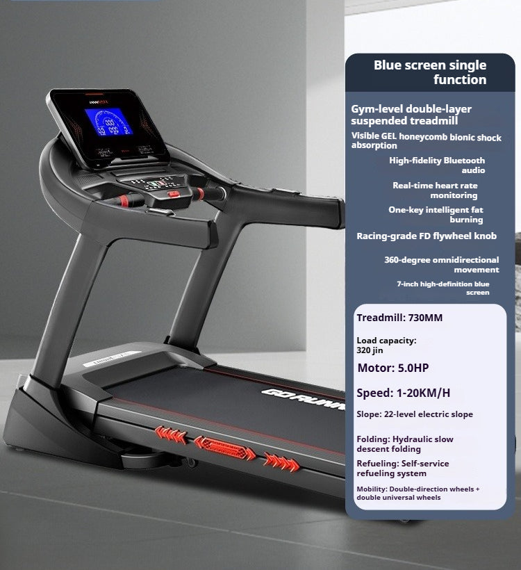 Ultra-Quiet Foldable Treadmill with Incline for Home & Gym Use