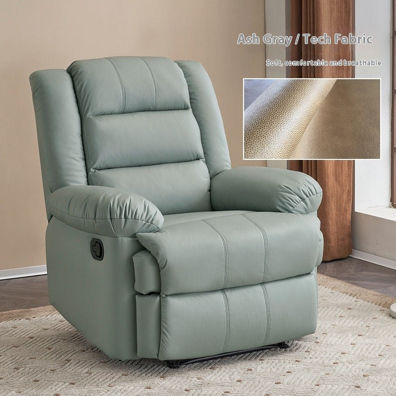 Electric Reclining Space Capsule Chair with Massage, USB Charging & 270° Swivel in Leather or Tech Fabric