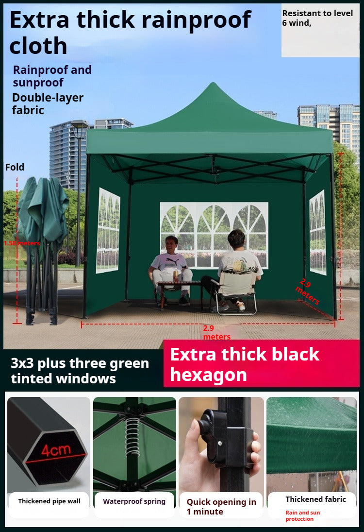Waterproof Canopy Top for 4-Leg Folding Tent, Outdoor Market & Commercial Sunshade