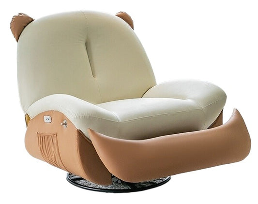 Smart Electric Recliner Chair with Massage, Heating, Rocking, USB & Battery for Small Cream-Style Living Rooms