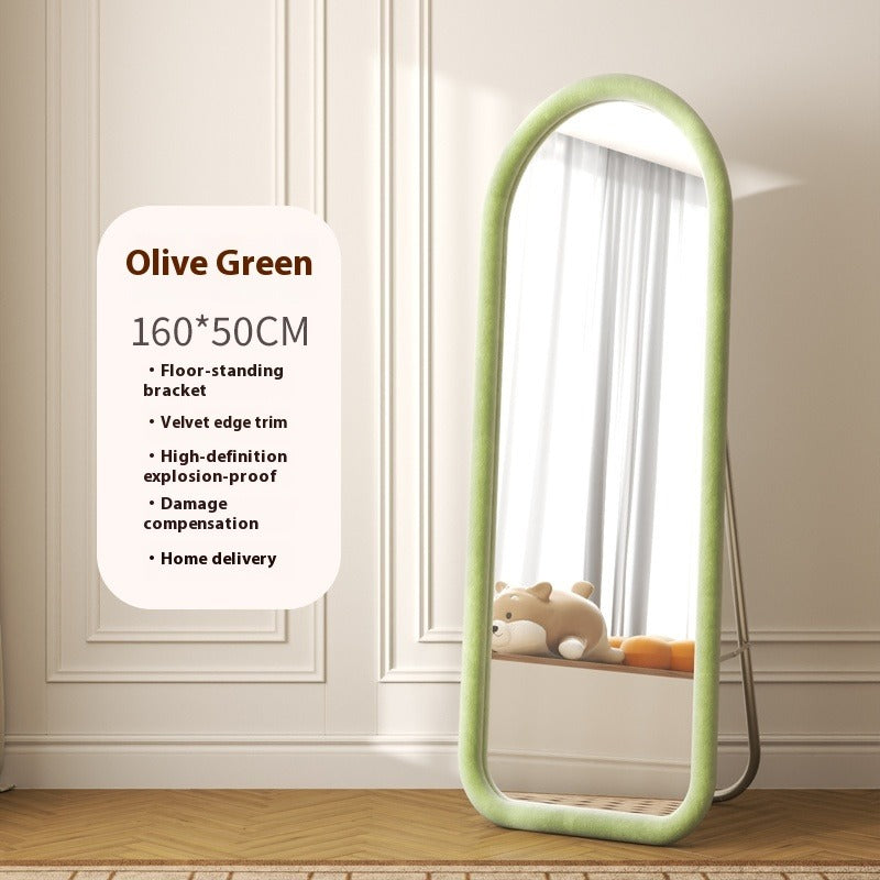 Aesthetic Full-Length Irregular Mirror – Wall-Mounted or Freestanding Dressing Mirror for Girls' Bedroom