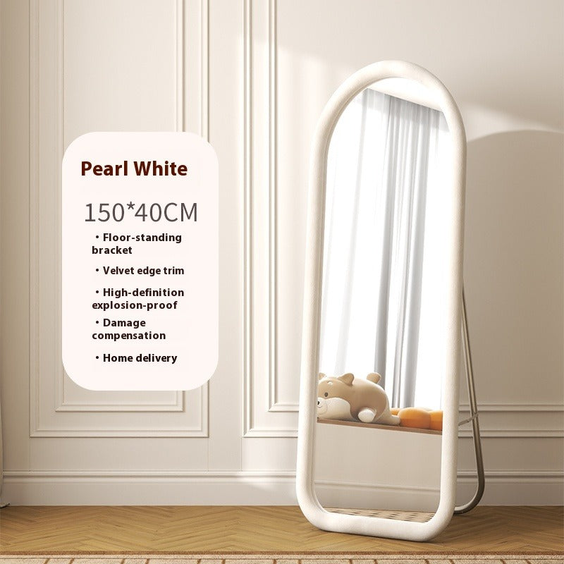 Aesthetic Full-Length Irregular Mirror – Wall-Mounted or Freestanding Dressing Mirror for Girls' Bedroom