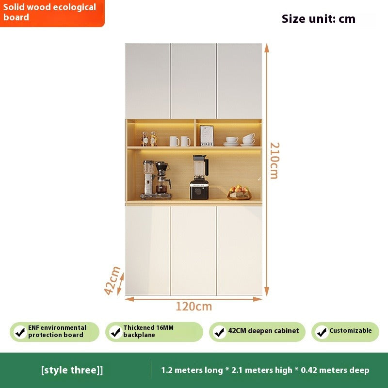 Custom Solid Wood Sideboard – Modern Wall-Mounted Tall Storage Cabinet for Living Room & Home Bar
