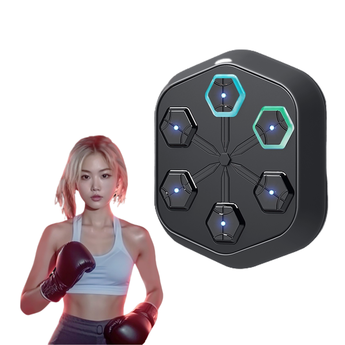 Smart Wall-Mounted Boxing Trainer with Music & Lights for Home Workout (Kids & Adults)