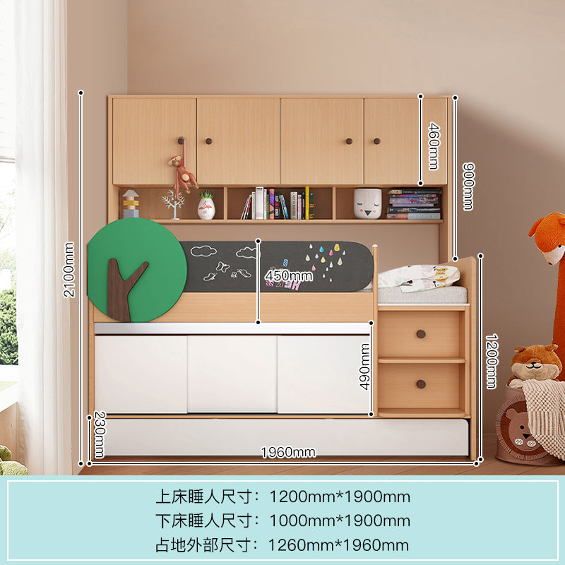 Elegant Kids' Bedroom Set with Pull-Out Desk and Storage Cabinet