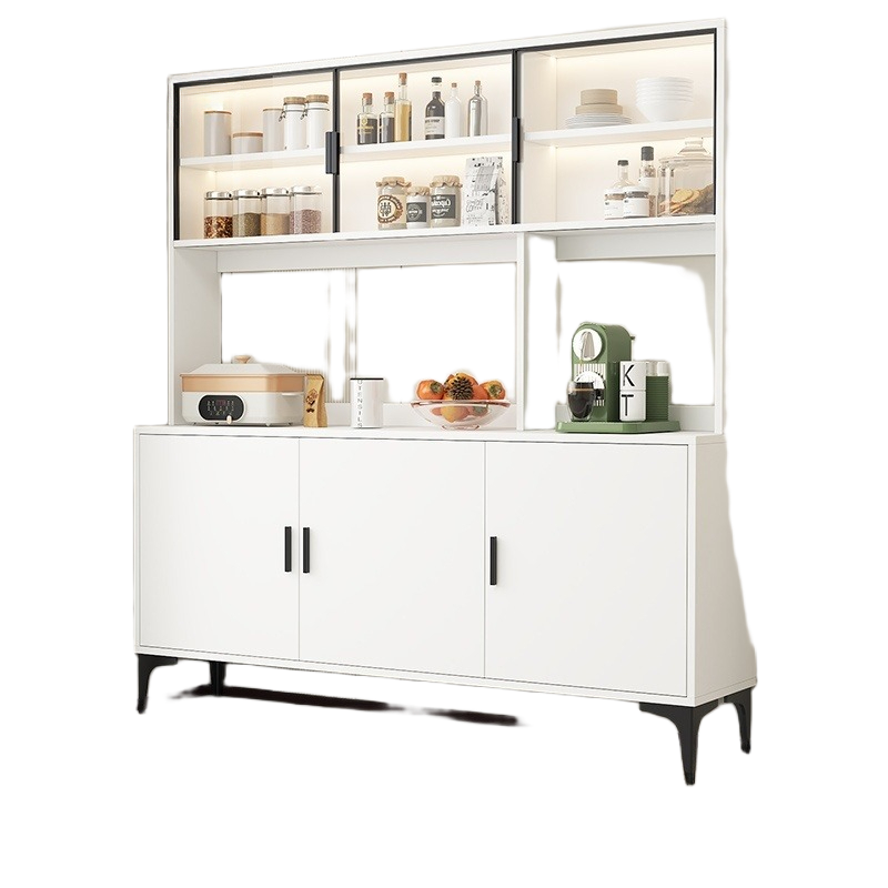 Solid Wood Sideboard Cabinet – All-in-One Wall-Mounted Tea & Storage Unit for Living Room or Kitchen