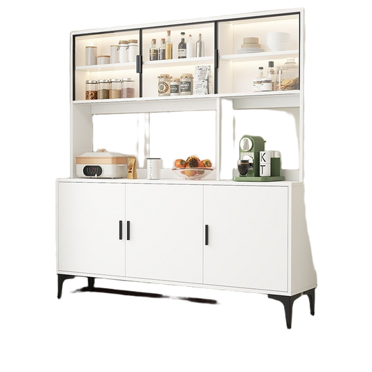 Solid Wood Sideboard Cabinet – All-in-One Wall-Mounted Tea & Storage Unit for Living Room or Kitchen