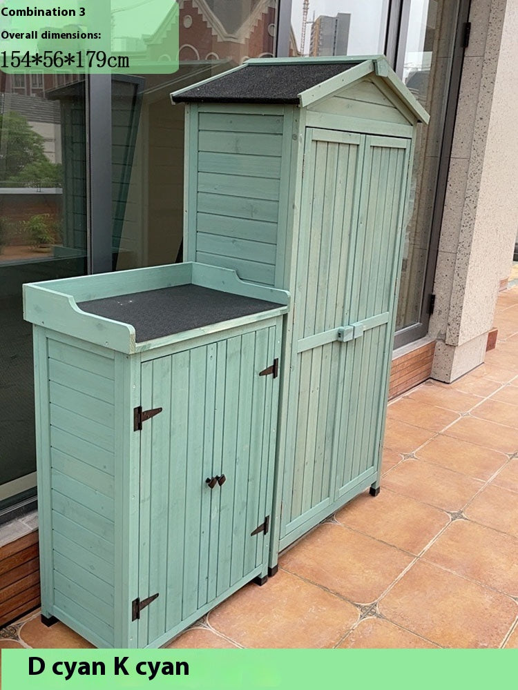 Outdoor Storage Cabinet – Weatherproof Garden Utility Shed for Balcony, Tools & Supplies