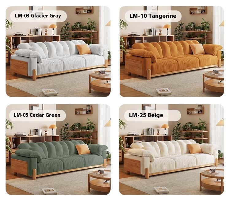Electric Extendable Fabric Sofa Bed in Japandi Cream Style with Wood Frame for Small Living Rooms