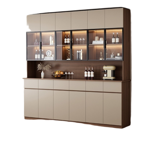2.4m Tall Modern Sideboard – Wall-Mounted Wine & Tea Cabinet for Living Room Storage