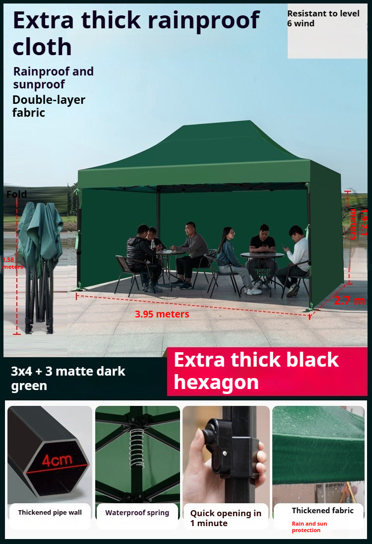 Waterproof Canopy Top for 4-Leg Folding Tent, Outdoor Market & Commercial Sunshade