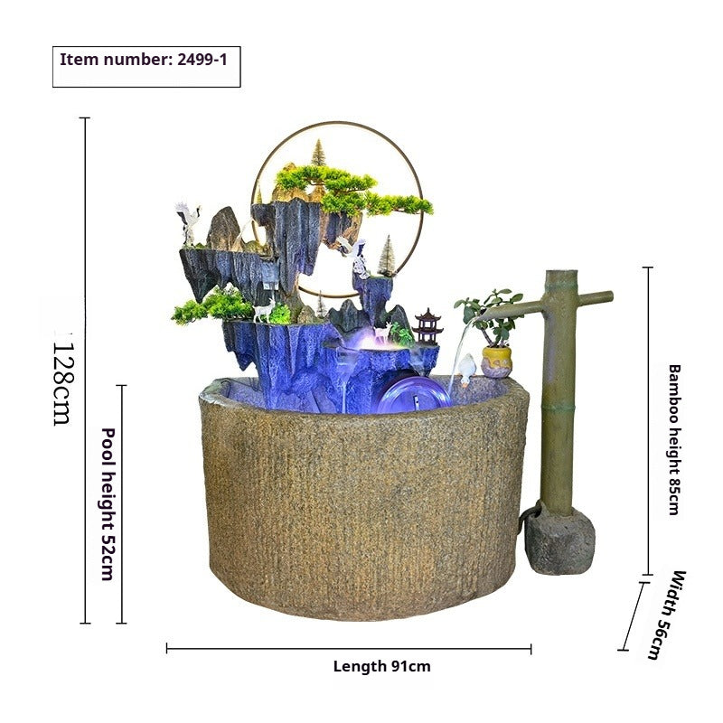 Rustic Garden Rockery Fountain with Fish Pond for Courtyard, Terrace & Balcony Decoration